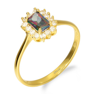 Zlatý prsten s kubickou zirkonií Topaz Mystic ryz. 585 - iSezam.cz