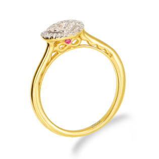 Zlatý zásnubní prsten srdce s diamanty - iSezam.cz
