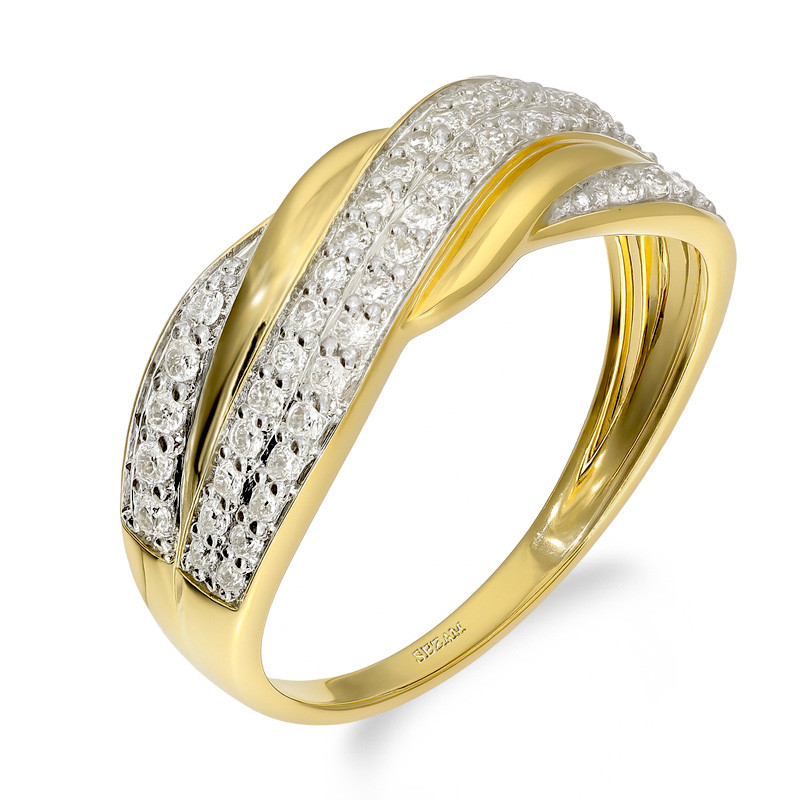 Zlatý zásnubní prsten Dubaj s diamanty 0,37 ct | iSezam.cz
