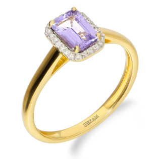 Zásnubní prsten s tanzanitem a diamanty | iSezam.cz