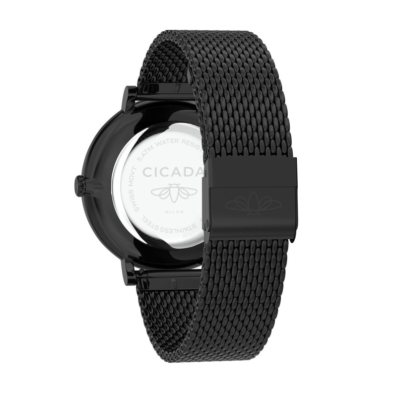 Cicada Milano – czarny zegarek total black na mesh | Jubiler Sezam