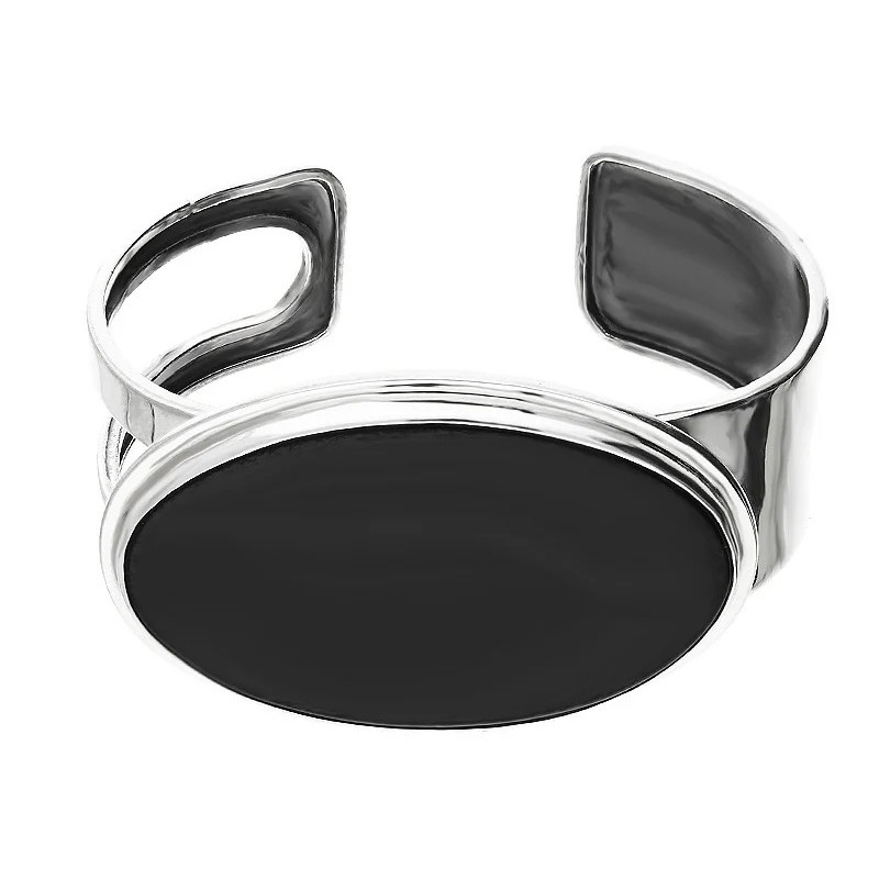 Objevte stylový stříbrný náramek bangle s velkým brazilským onyxem. Jedinečný design pro každou příležitost. Koupit nyní v Jubil