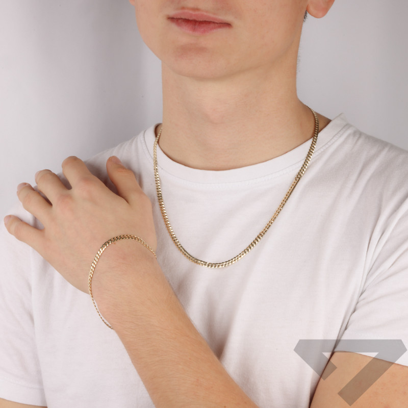 Zlatý náramek panceř 3 mm