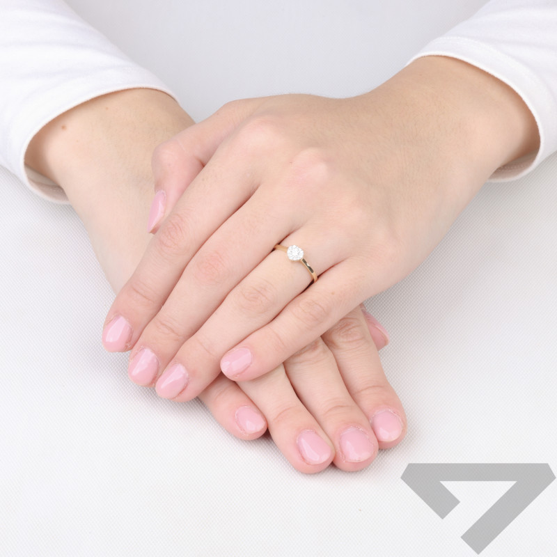 Zlatý zásnubní prsten Dream s diamanty 0,16 ct