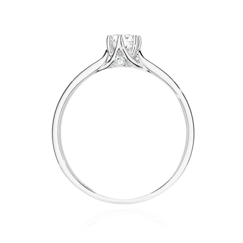 Zásnubní prsten z bílého zlata s laboratorními diamanty 0,26 ct