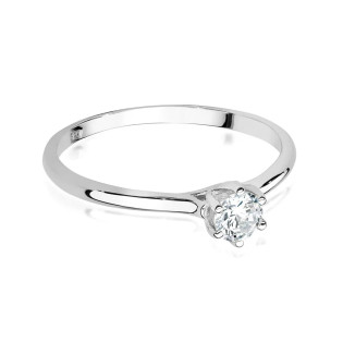 Zásnubní prsten z bílého zlata s laboratorními diamanty 0,26 ct