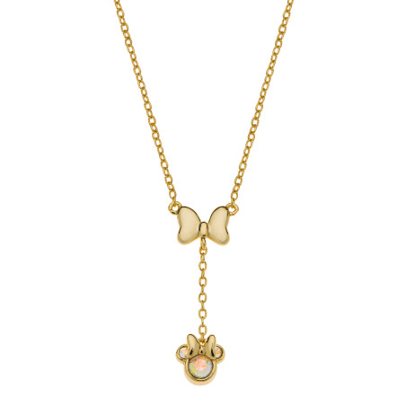Naszyjnik srebrny Disney Minnie z cyrkoniami w kolorze Aurora Borealis