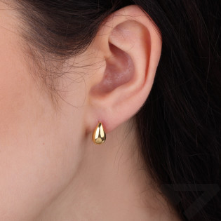Stříbrné pozlacené 3D náušnice kapky | iSezam.cz
