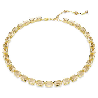 Naszyjnik Swarovski Millenia szlif ośmiokątny, żółty, powłoka w odcieniu złota