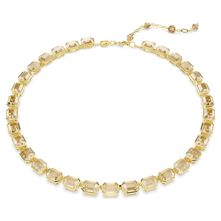 Naszyjnik Swarovski Millenia szlif ośmiokątny, żółty, powłoka w odcieniu złota