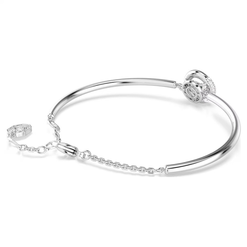 Bransoletka Swarovski typu bangle Dextera szlif okrągły, biała, powłoka z rodu