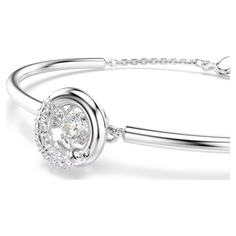 Bransoletka Swarovski typu bangle Dextera szlif okrągły, biała, powłoka z rodu