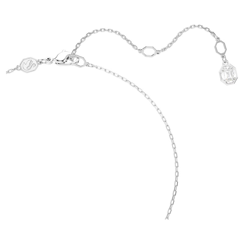 Naszyjnik Swarovski z wisiorkiem Dextera szlif okrągły, biały, powłoka z rodu
