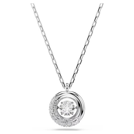 Naszyjnik Swarovski z wisiorkiem Dextera szlif okrągły, biały, powłoka z rodu