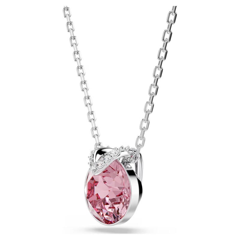Naszyjnik Swarovski Bella V szlif okrągły, różowy, powłoka z rodu