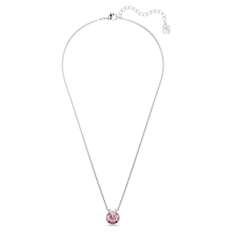 Naszyjnik Swarovski Bella V szlif okrągły, różowy, powłoka z rodu