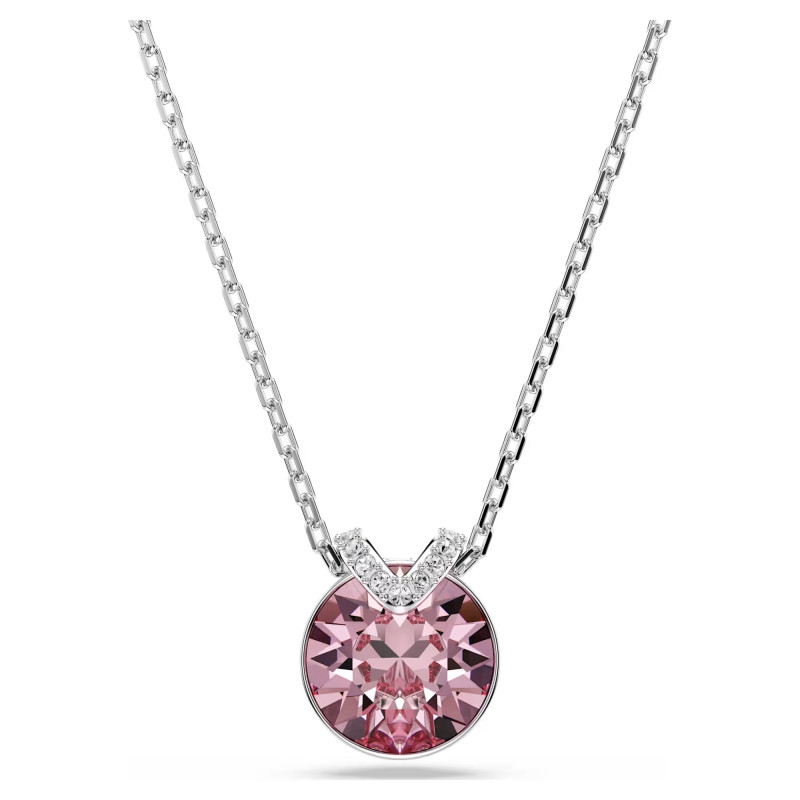 Naszyjnik Swarovski Bella V szlif okrągły, różowy, powłoka z rodu