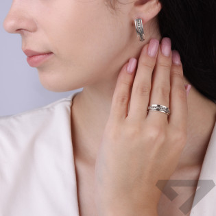Náušnice stříbrné 925 oxidované plíšky s markazity
