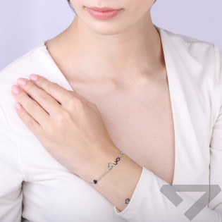 Stříbrný náramek srdce ryzost 925 | iSezam.cz