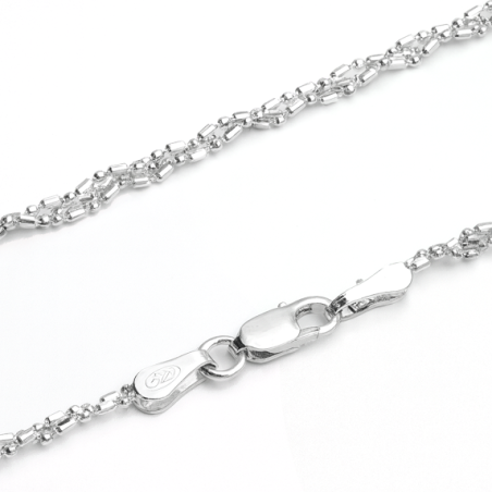 Srebrny łańcuszek kulkowy bead DNA pr. 925 - JubilerSezam.pl