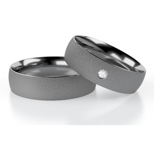 Tantalový snubní prsten 6mm s diamantem 0,03ct | iSezam.cz