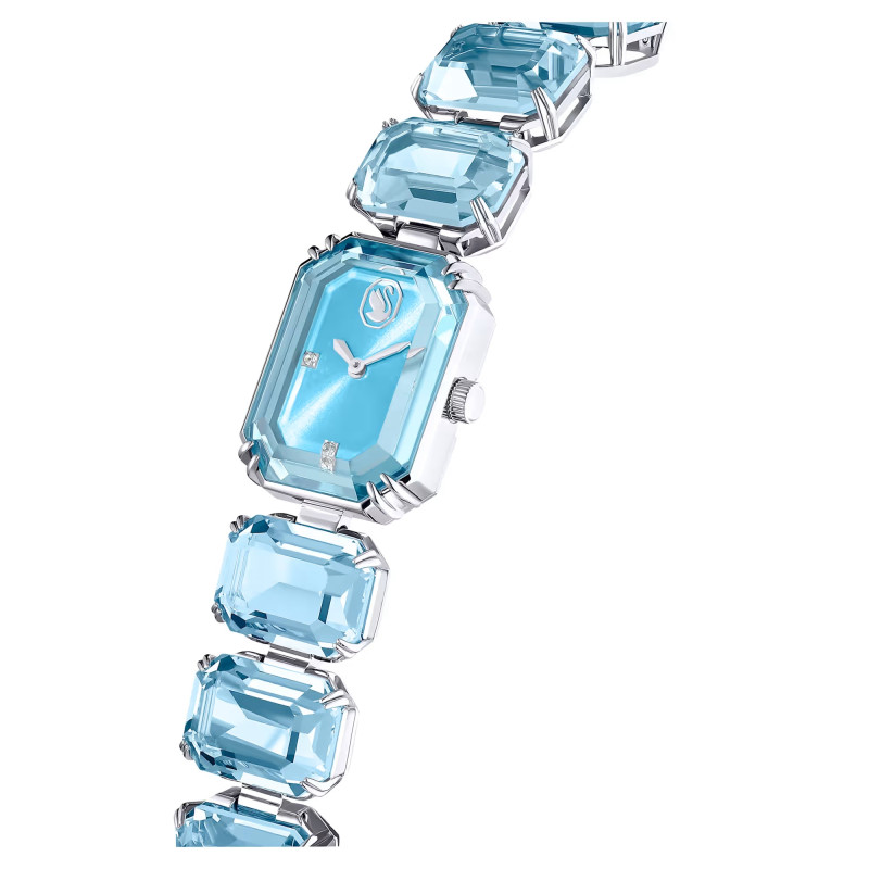 Zegarek Swarovski bransoletka z kryształami w szlifie ośmiokątnym, stal szlachetna