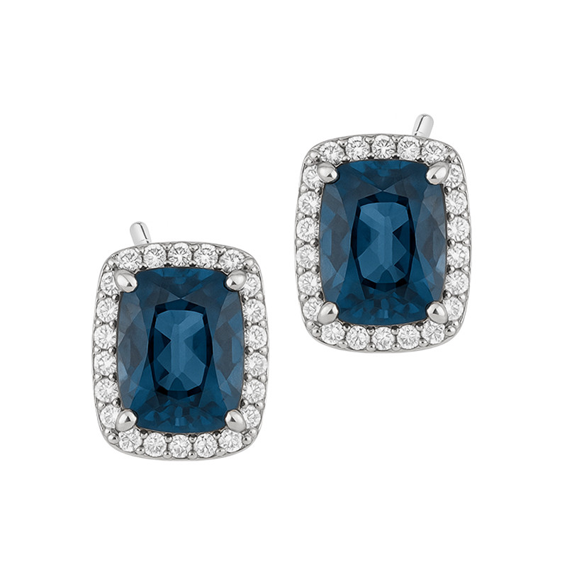 Elegantní stříbrné náušnice pecky s topazy Blue London a zirkony. Ryzost 925, pohodlné zapínání na puzetu. Objevte je v Jubiler 