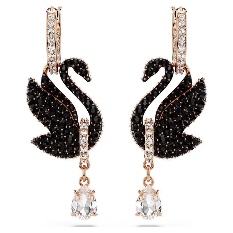 Długie kolczyki Swarovski Swan ze stali