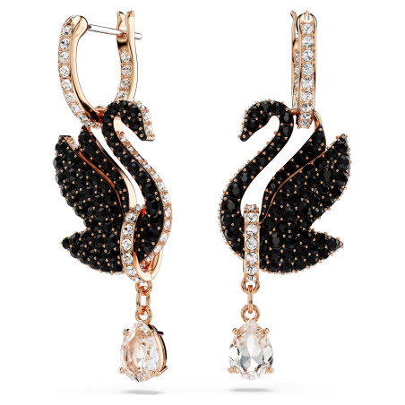 Długie kolczyki Swarovski Swan ze stali