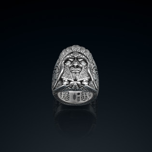 Sygnet męski BREAKBOYZ Titan Aztec srebro 925 z diamentami 0,13 ct
