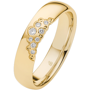 Elegantní snubní prsten ze zlata (ryzost 585) osazený 8 diamanty (0,0625 ct). Získejte zdarma vnitřní čočku, balení i gravírován
