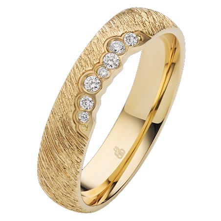 Obrączka ślubna złoto próba 375, diamenty 0.06 ct, 11-04921