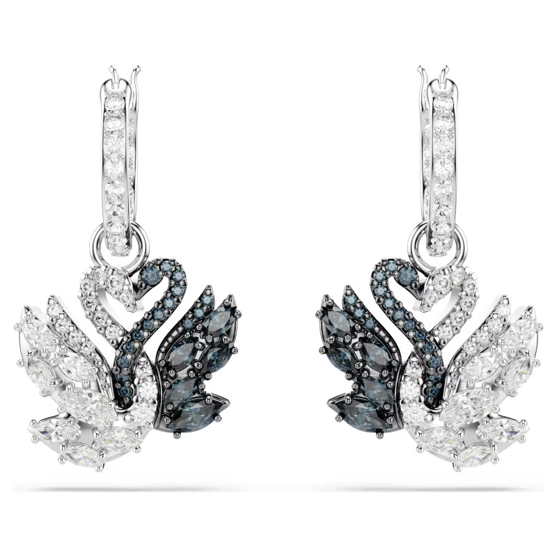 Długie kolczyki Swarovski Swan ze stali