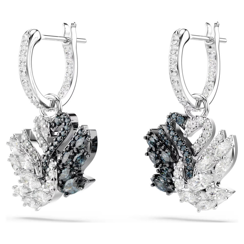 Długie kolczyki Swarovski Swan ze stali