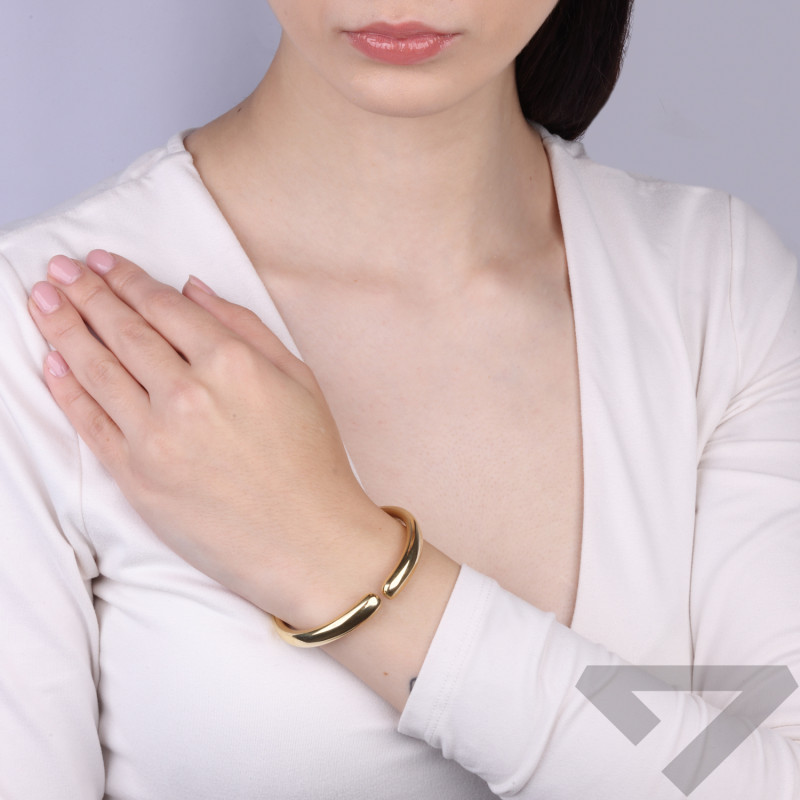 Zlatá bangle stříbrný náramek ryzost 925
