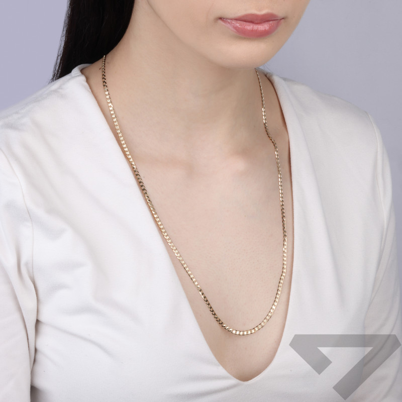 Řetízek ze zlata vzor panceř s gravírováním 3 mm ryzost 585