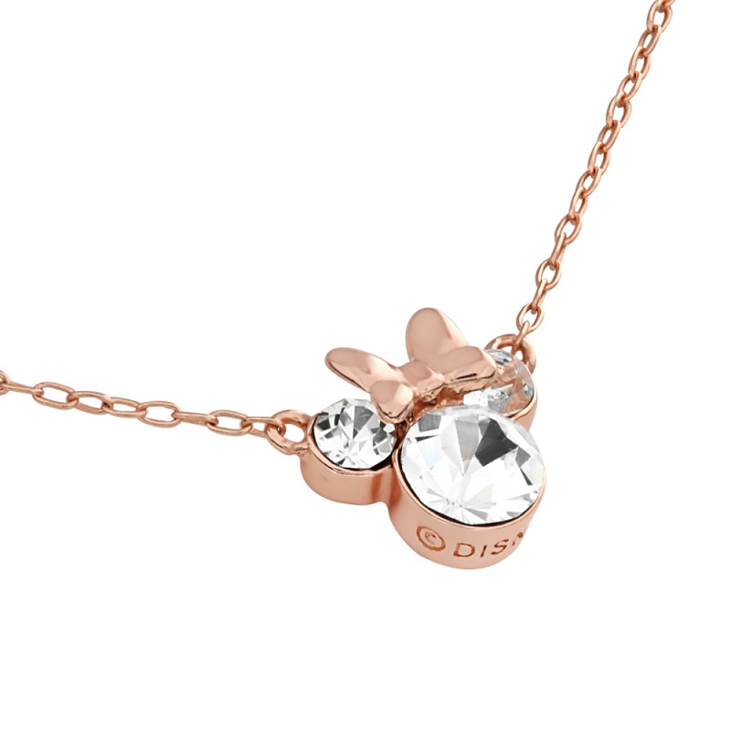 Náhrdelník Disney Myška Minnie se zirkony stříbro 925 růžové barvy