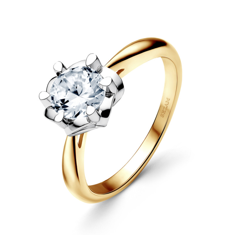 Objevte luxusní zlatý zásnubní prsten 585 s laboratorním diamantem 1 ct a certifikátem IGI. Elegantní design a etický výběr. Nak