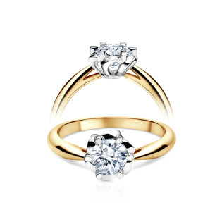 Objevte luxusní zlatý zásnubní prsten 585 s laboratorním diamantem 1 ct a certifikátem IGI. Elegantní design a etický výběr. Nak
