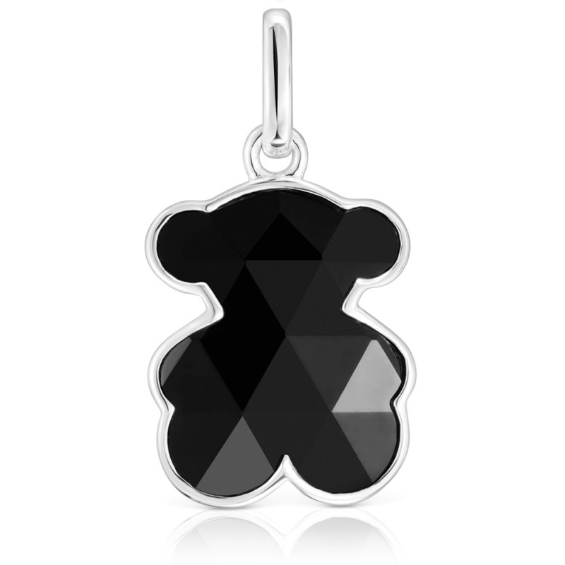 Malý stříbrný přívěsek s onyxovým medvídkem TOUS Icon Color | iSezam.cz