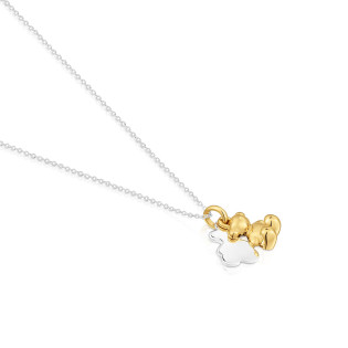 Dwukolorowy Naszyjnik TOUS Bold Bear z dwoma misiami