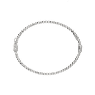 Stříbrný náramek bangle z foukaných kuliček ryzosti 925