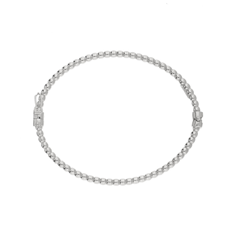 Stříbrný náramek bangle z foukaných kuliček ryzosti 925
