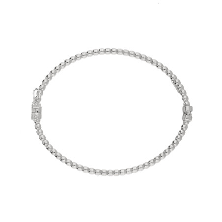 Bransoletka srebrna typu bangle z dmuchanych kulek próba 925
