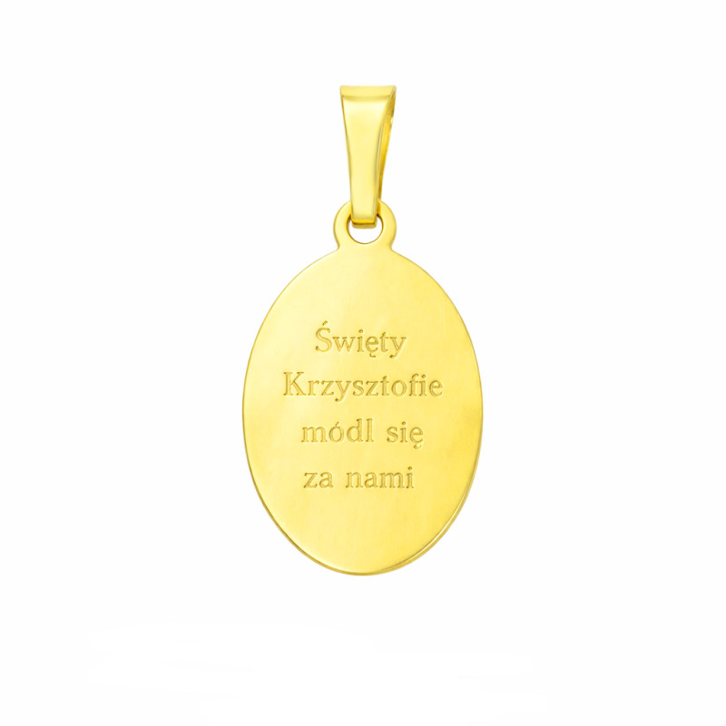 Medailonek pozlacovaný Svatý Kryštof