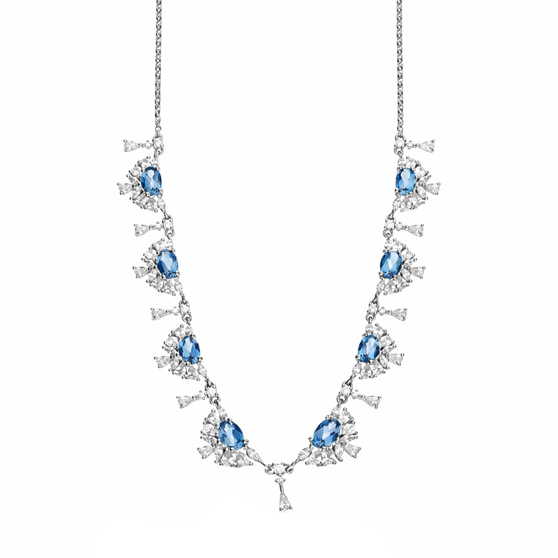 Objevte stříbrný náhrdelník 925 s topazem Blue London a zirkony. Elegantní design, luxusní vzhled. Ideální doplněk ke stejnojmen