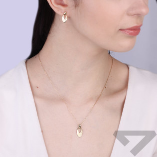 Zlatý set náušnic a přívěsku s diamantonováním | iSezam.cz