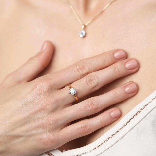 Zásnubní prsten s laboratorním diamantem 1,02 ct | iSezam.cz