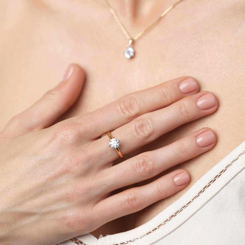 Zásnubní prsten Bell 1ct diamant | Žluté a bílé zlato 585