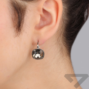 Stříbrné náušnice Swarovski Barete Night Shadow | iSezam.cz